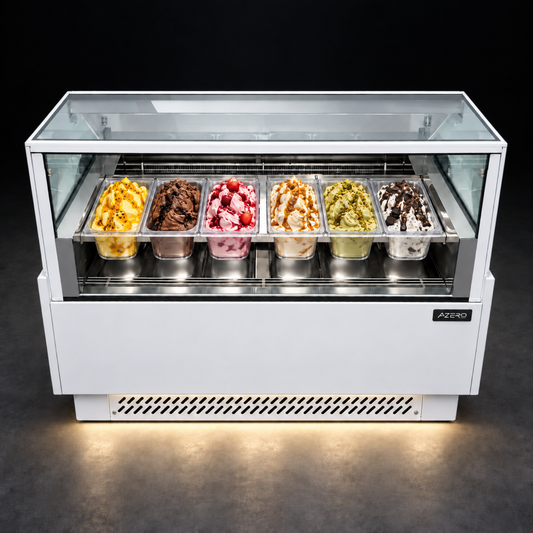 Vitrina Helado duro o Gelato 6 Sabores SLIM AZ-VH6A1230 EVO WHITE