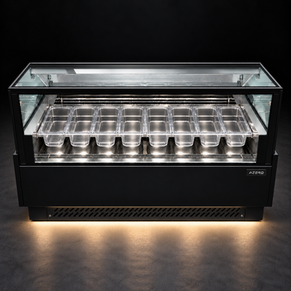 Vitrina Helado duro o Gelato 8 Sabores SLIM AZ-VH8A1560 EVO BLACK