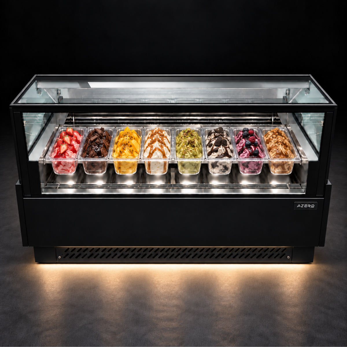 Vitrina Helado duro o Gelato 8 Sabores SLIM AZ-VH8A1560 EVO BLACK