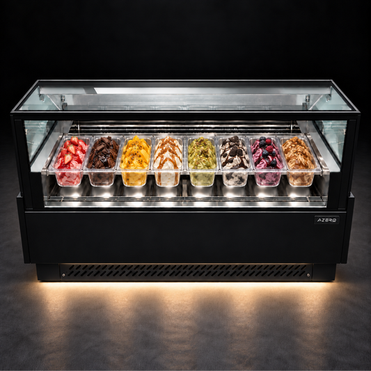 Vitrina Helado duro o Gelato 8 Sabores SLIM AZ-VH8A1560 EVO BLACK
