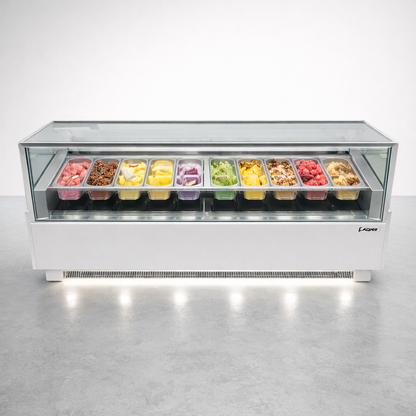 Vitrina Helado duro o Gelato 10 Sabores SLIM AZ-VH10A1885 EVO WHITE