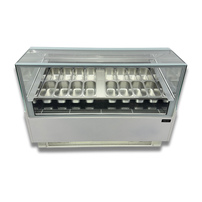 Vitrina para Helados o Gelato 16 sabores flotantes AZ-VH1600 EVO WHITE