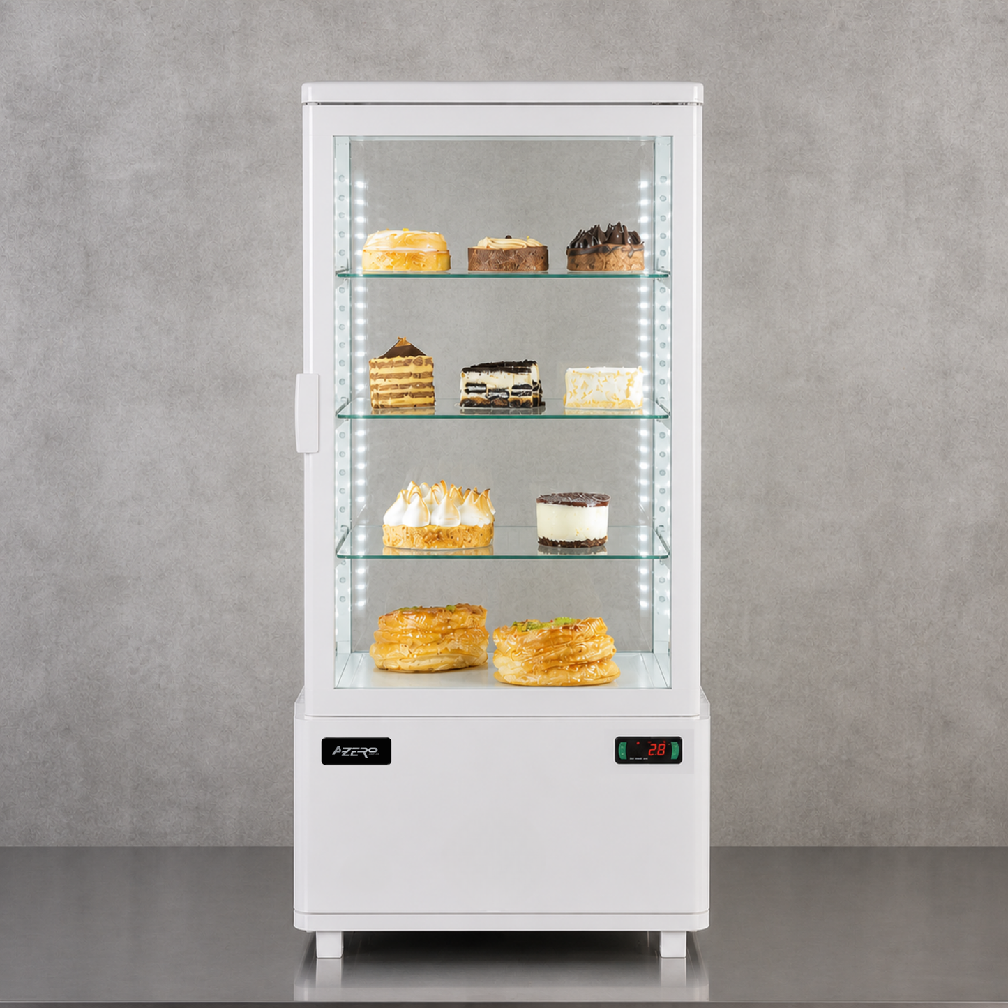 Vitrina Repostera Refrigerada Mini Torre de Cristal