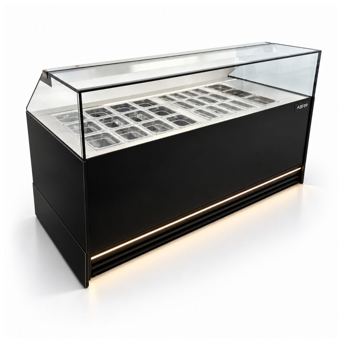 Vitrina Topinera 12 Refrigerados + 12 Secos + 3 Calientes 1.60 mts. EVO BLACK