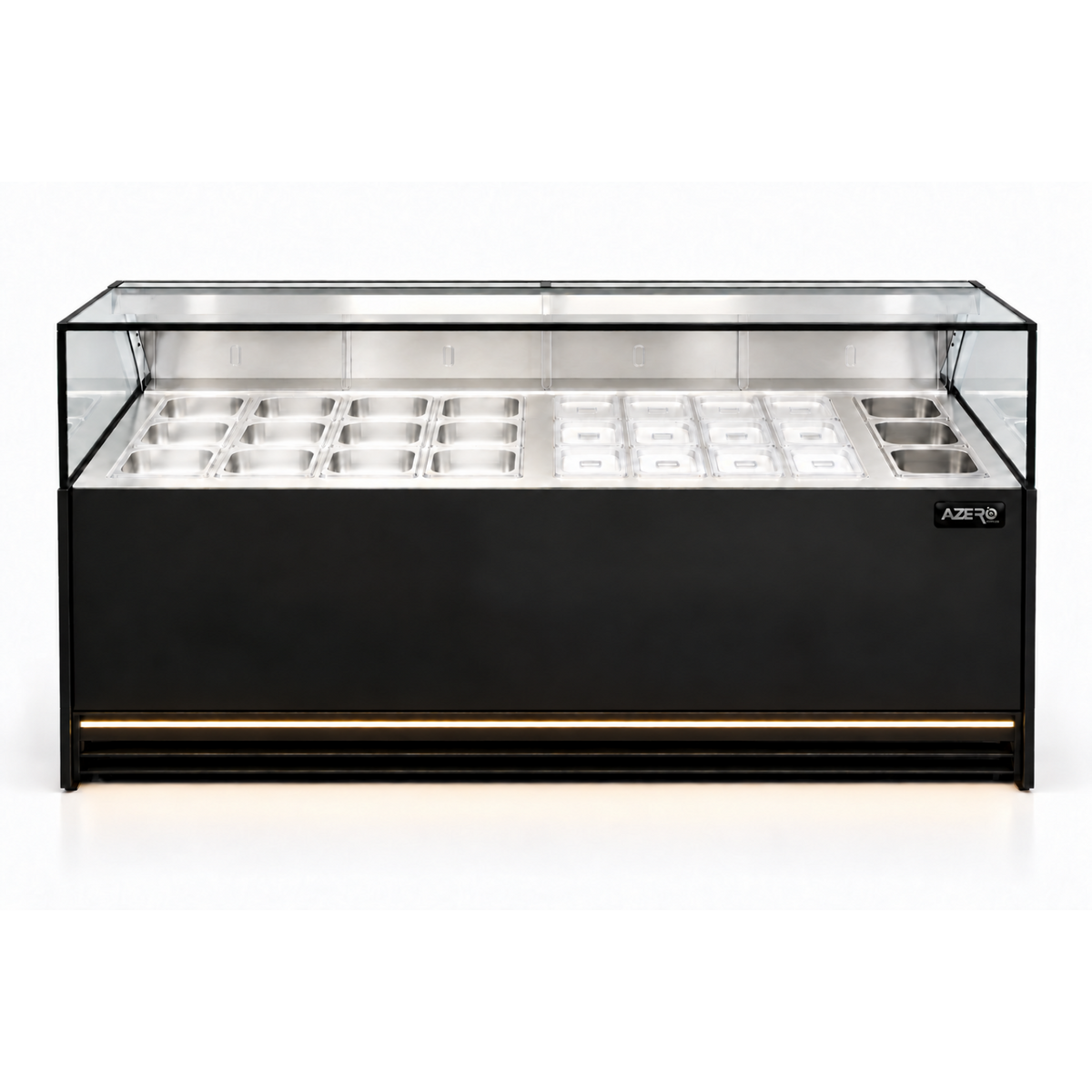 Vitrina Topinera 12 Refrigerados + 12 Secos + 3 Calientes 1.60 mts. EVO BLACK