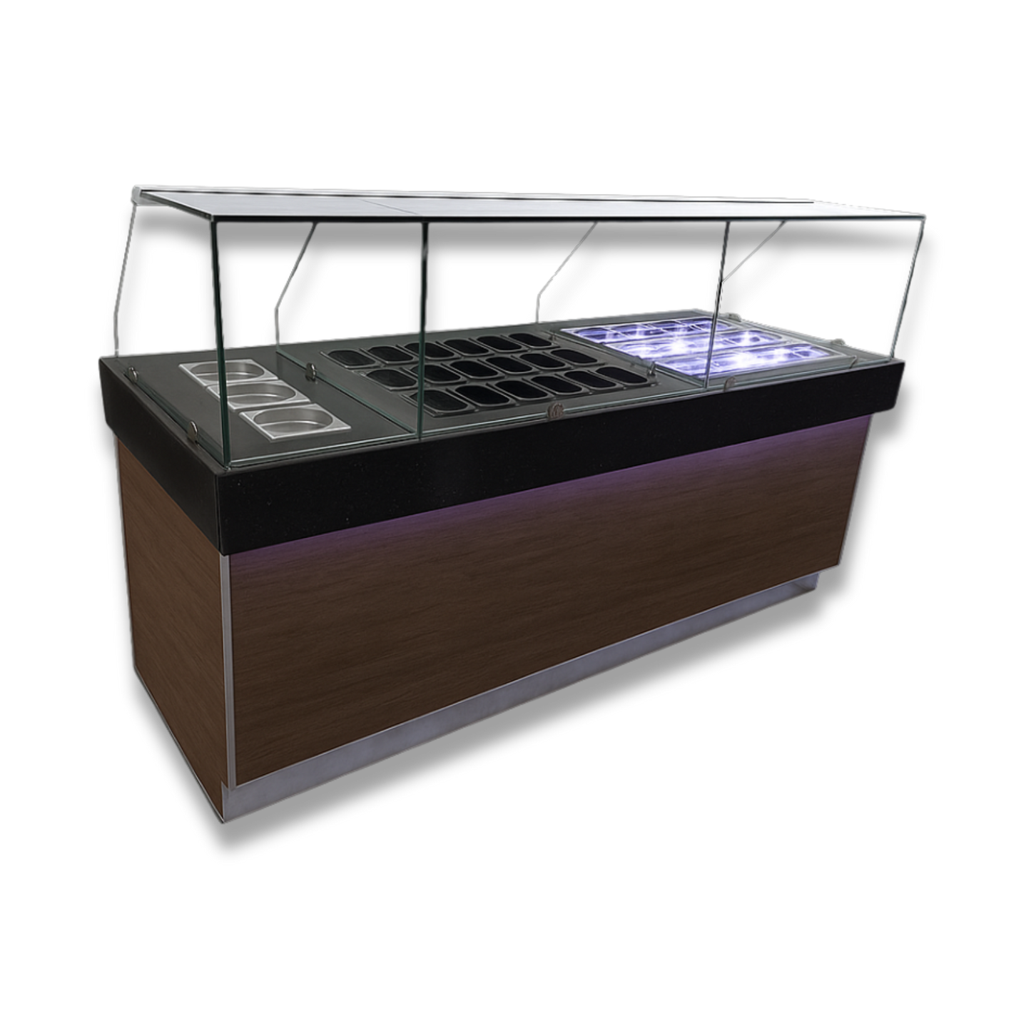 Vitrina Topinera 12 Refrigerados + 18 Neutros + 3 Calientes - Mesón Quarztone