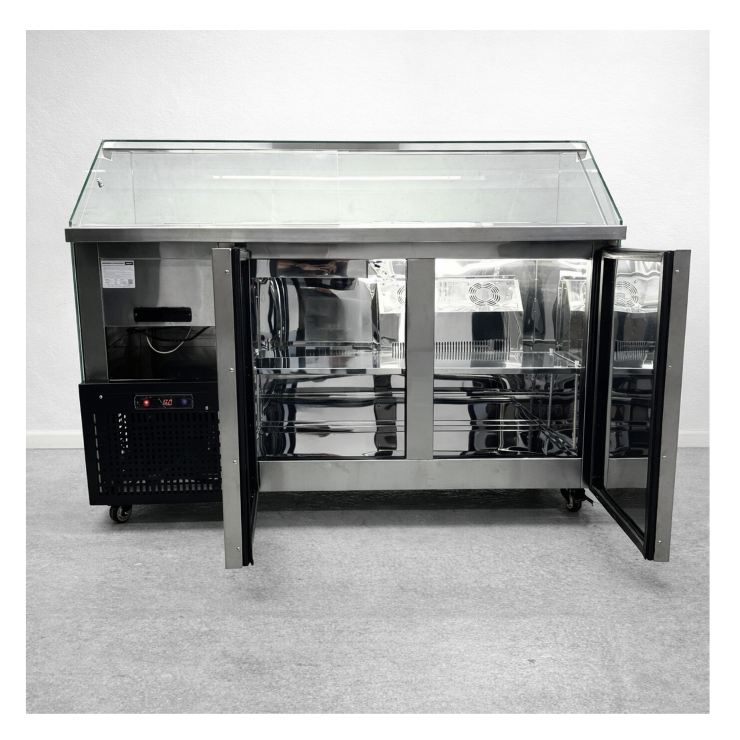 Vitrina Topinera 12 Refrigerados + 12 Neutros + 3 Calientes 160 mts. EVO WHITE