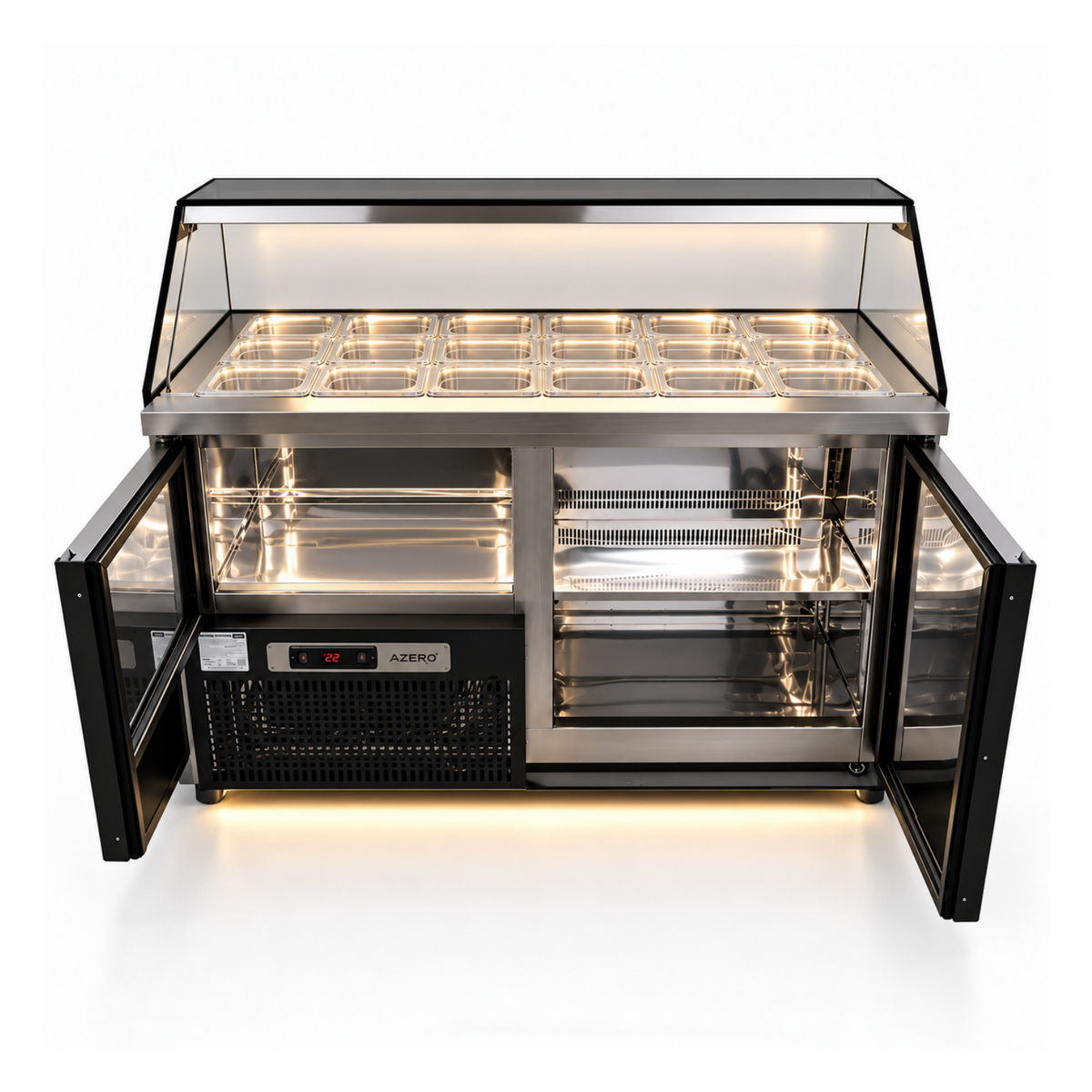 Vitrina Topinera 18 Refrigerados 1.20 mts. EVO BLACK