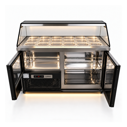 Vitrina Topinera 18 Refrigerados 1.20 mts. EVO BLACK