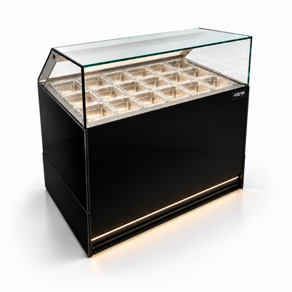 Vitrina Topinera 18 Refrigerados 1.20 mts. EVO BLACK