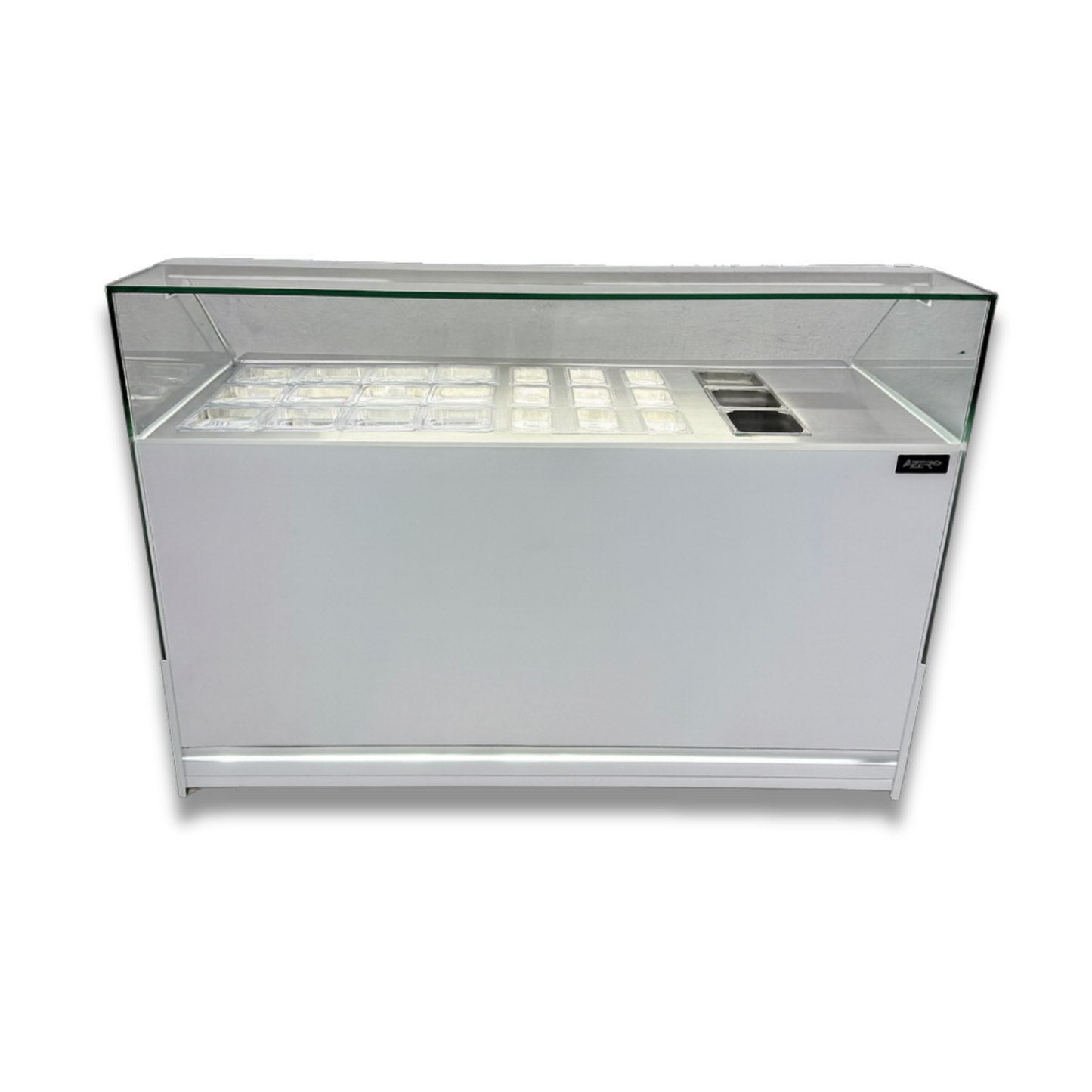 Vitrina Topinera 12 Refrigerados + 12 Neutros + 3 Calientes 160 mts. EVO WHITE