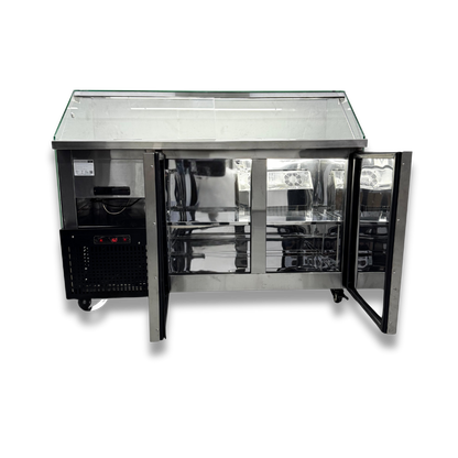 Vitrina Topinera 12 Refrigerados + 12 Neutros + 3 Calientes 160 mts. EVO WHITE