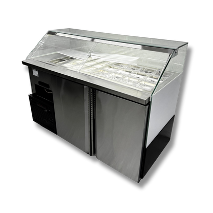 Vitrina Topinera 12 Refrigerados + 12 Neutros + 3 Calientes 160 mts. EVO WHITE