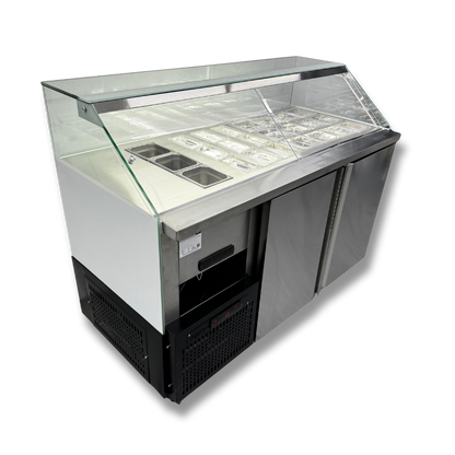 Vitrina Topinera 12 Refrigerados + 12 Neutros + 3 Calientes 160 mts. EVO WHITE