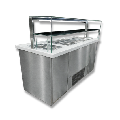 Vitrina Topinera de 3 Temperaturas para 30 Toppings (No incluye Azafates)