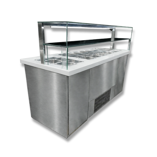 Vitrina Topinera de 3 Temperaturas para 30 Toppings (No incluye Azafates)