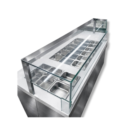 Vitrina Topinera de 3 Temperaturas para 30 Toppings (No incluye Azafates)