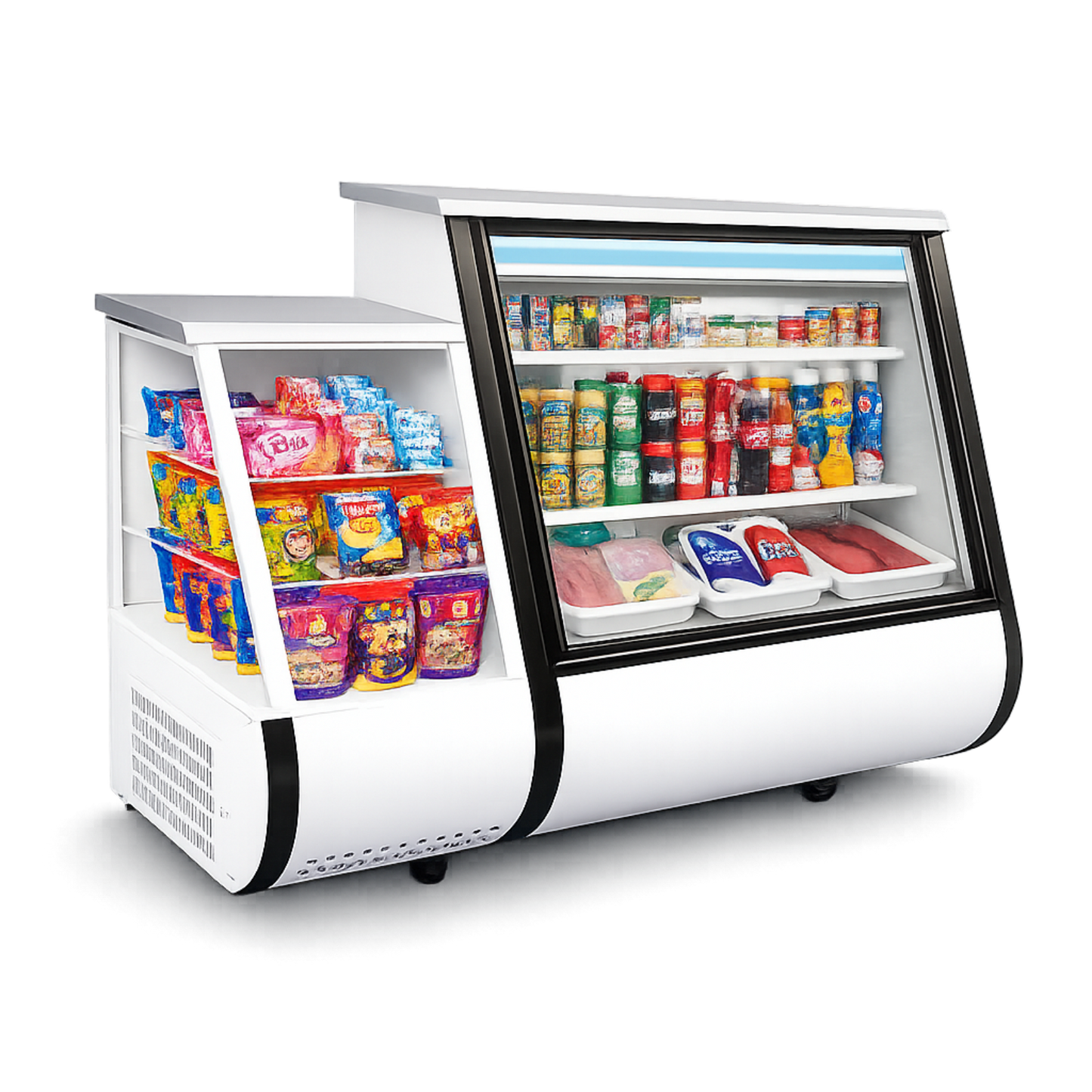 Vitrina mixta horizontal 1.56 mts. con casilla AZ-PH-25D PENTA