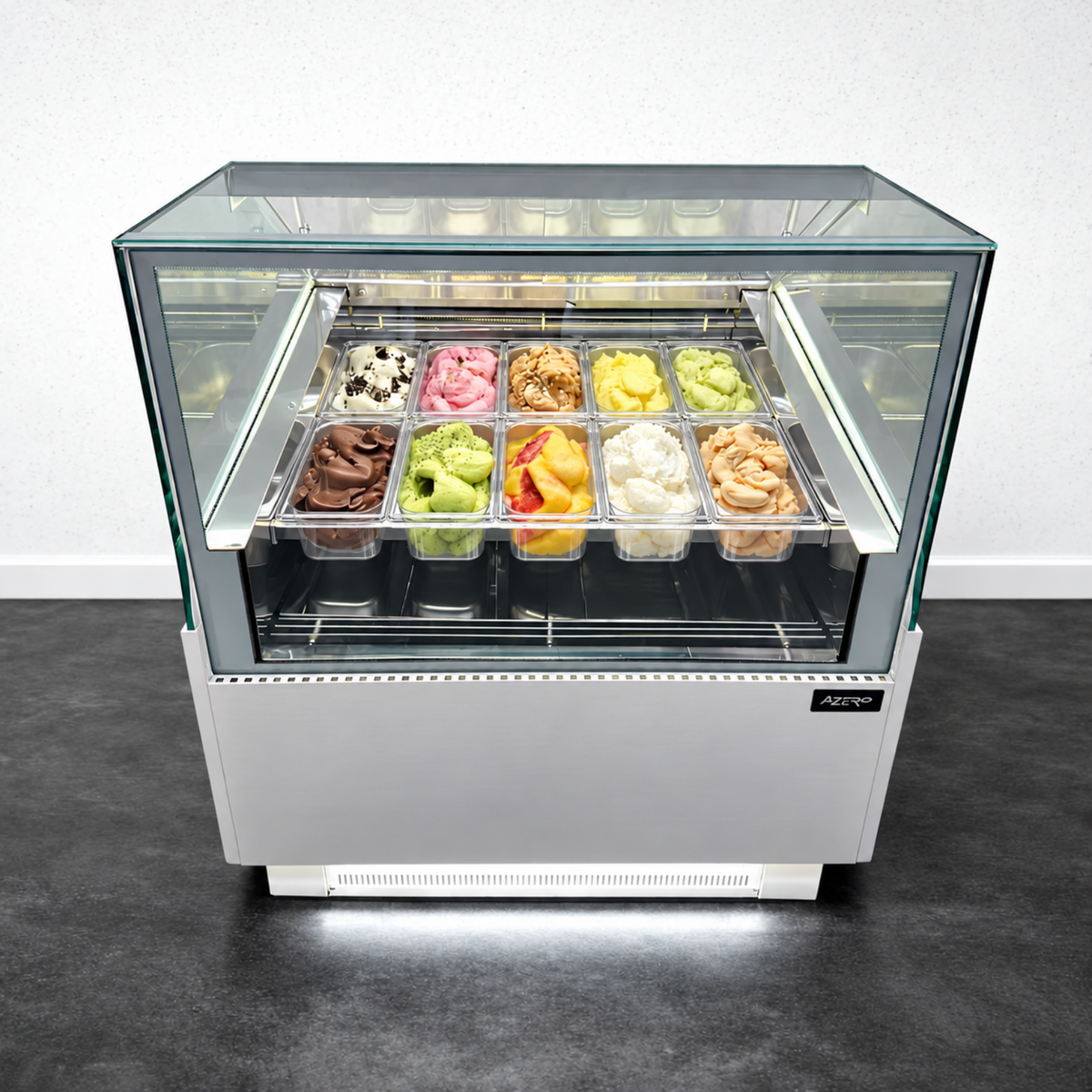 Vitrina para Helados o Gelato 10 sabores flotantes AZ-VH1000 EVO WHITE