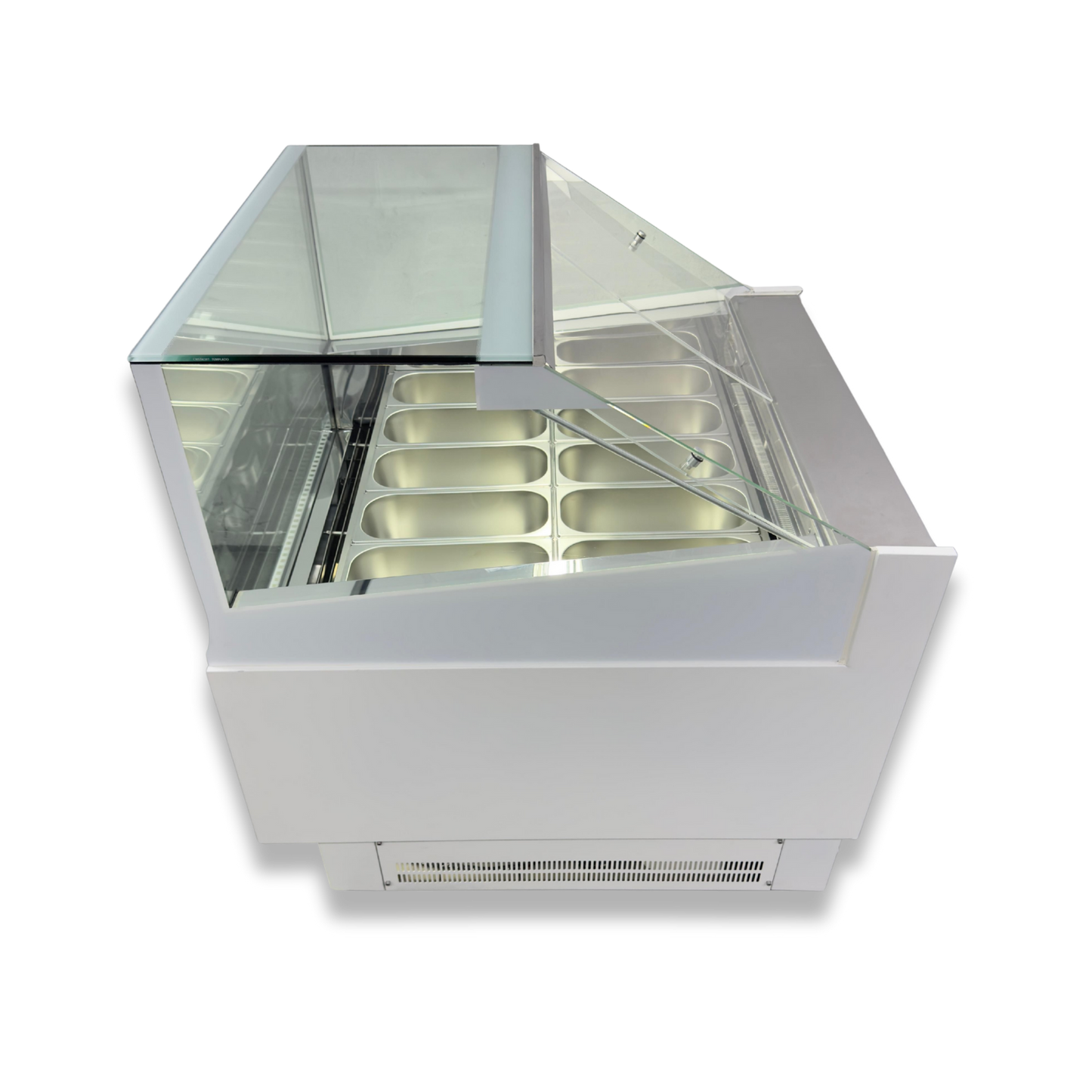 Vitrina para Helados o Gelato 12 sabores flotantes AZ-VH1200 EVO WHITE