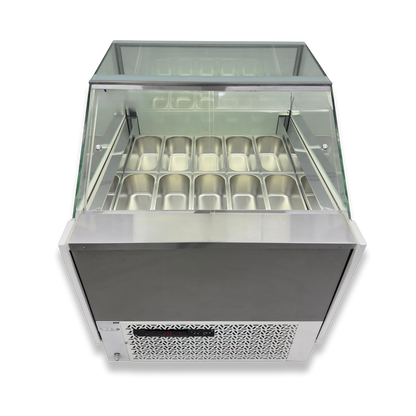 Vitrina para Helados o Gelato 12 sabores flotantes AZ-VH1200 EVO WHITE