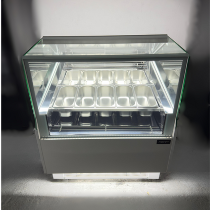 Vitrina para Helados o Gelato 12 sabores flotantes AZ-VH1200 EVO WHITE