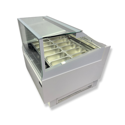 Vitrina para Helados o Gelato 12 sabores flotantes AZ-VH1200 EVO WHITE