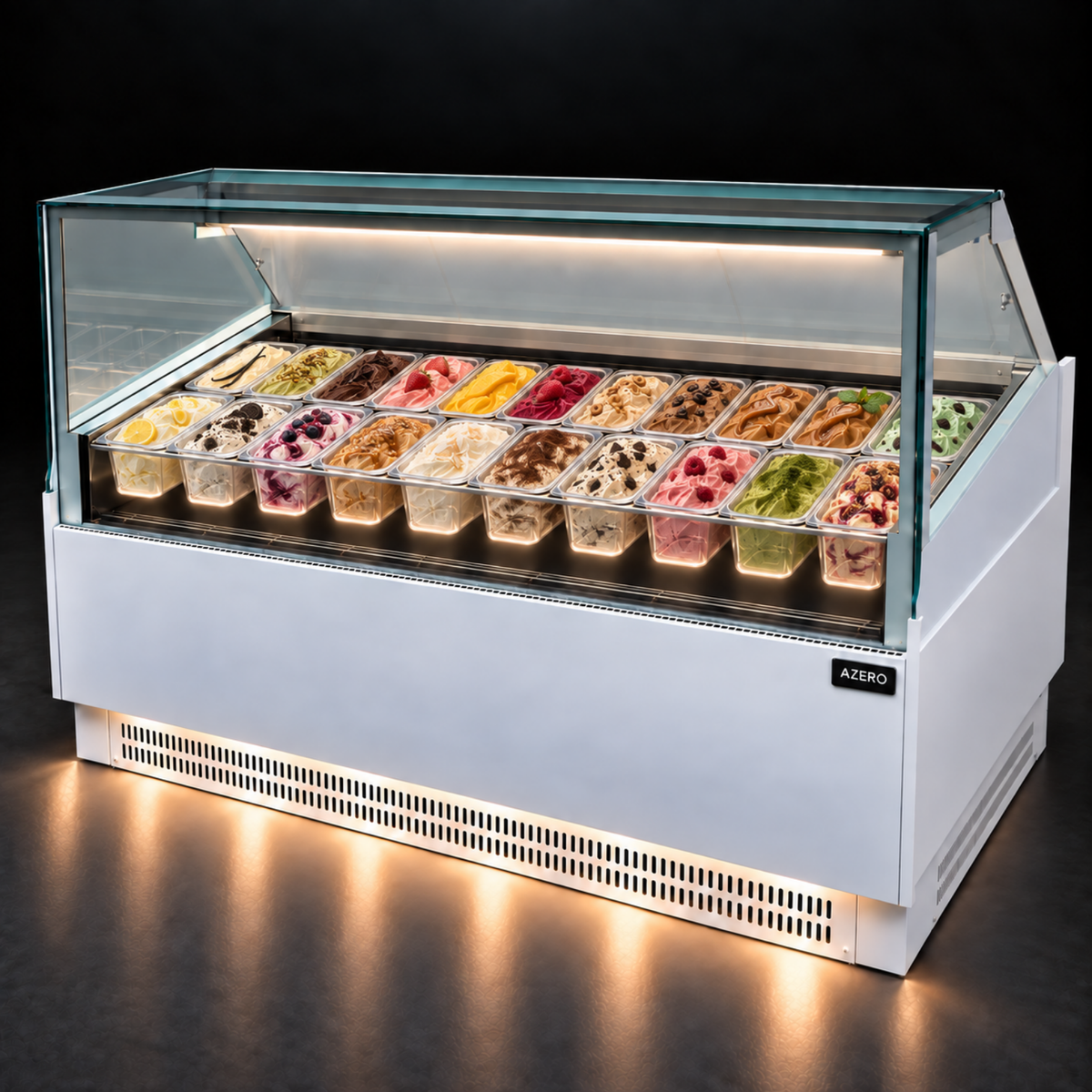 Vitrina para Helados o Gelato 20 sabores flotantes AZ-VH1900 EVO WHITE