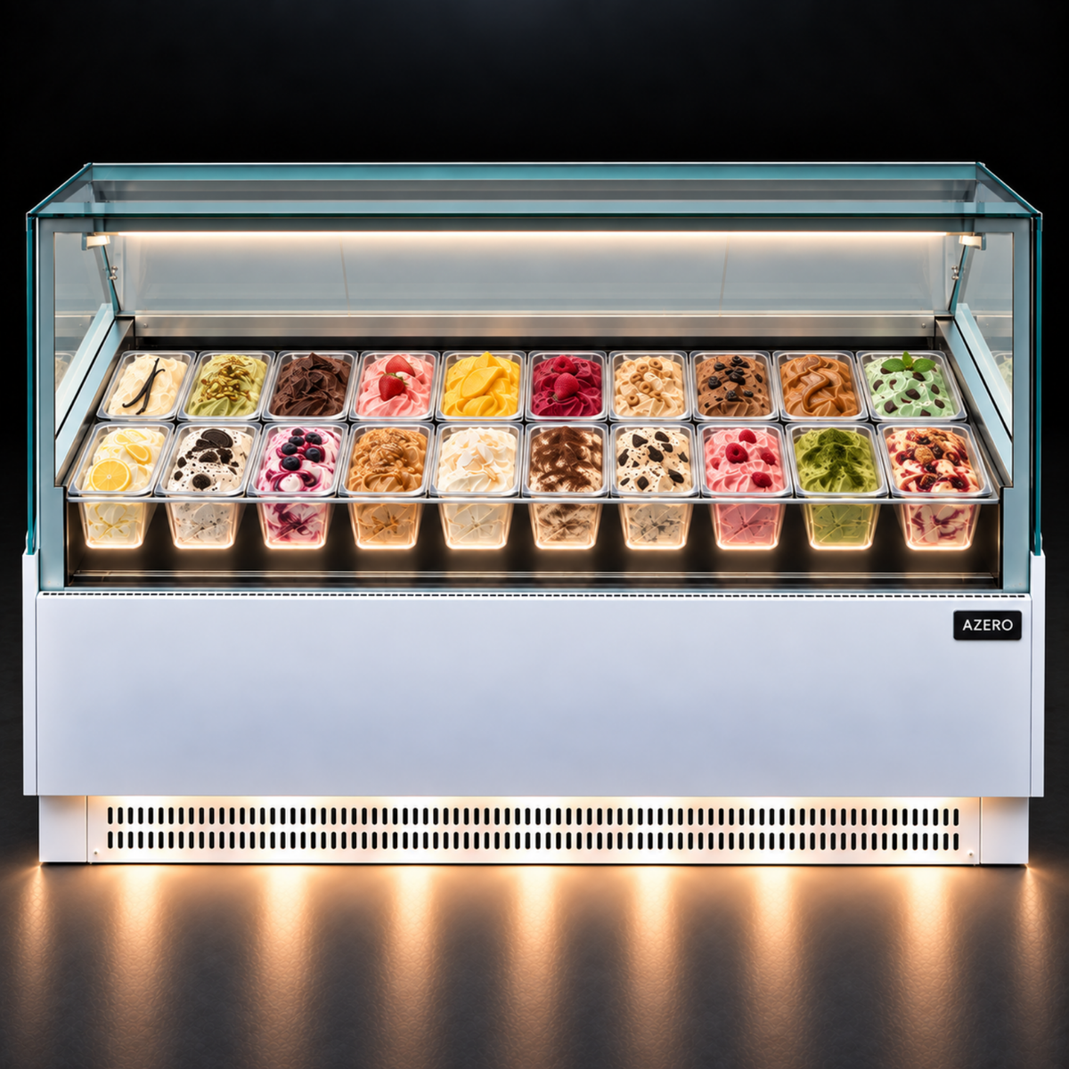 Vitrina para Helados o Gelato 20 sabores flotantes AZ-VH1900 EVO WHITE