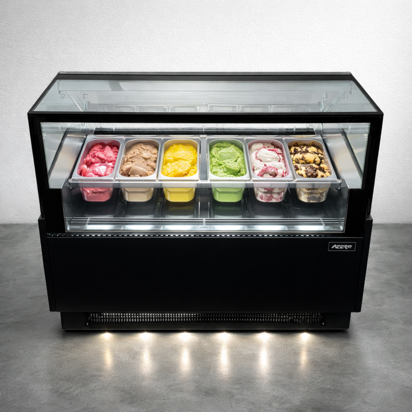 Vitrina Helado duro o Gelato 6 Sabores SLIM AZ-VH6A1230 EVO BLACK