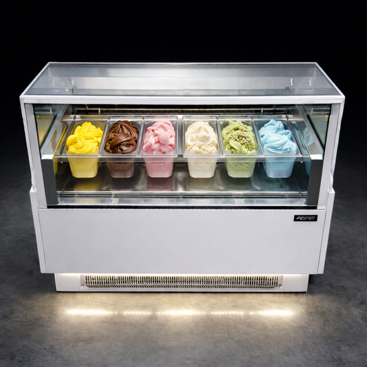 Vitrina Helado duro o Gelato 6 Sabores SLIM AZ-VH6A1230 EVO WHITE
