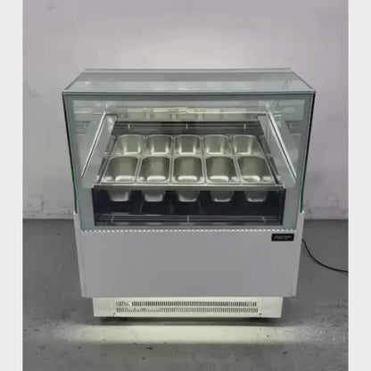 Vitrina para Helados o Gelato 12 sabores flotantes AZ-VH1200 EVO WHITE