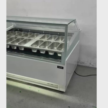 Vitrina para Helados o Gelato 16 sabores flotantes AZ-VH1600 EVO WHITE